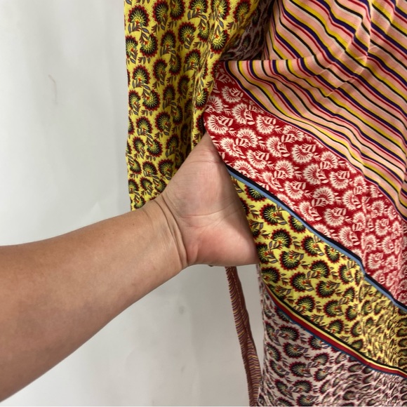 Cabi Poet BOHO Patchwork Kimono Style Duster Tie Closure Pockets. Size small - Picture 5 of 11